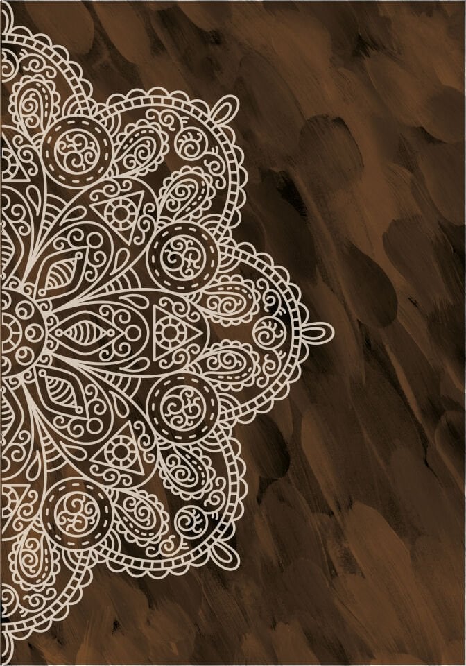 Sonsuz Harmoni Şık Modern Premium Mandala Tablo Seti 2'li Duvar Dekoru Çerçevesiz kahverengi - 35 x 50