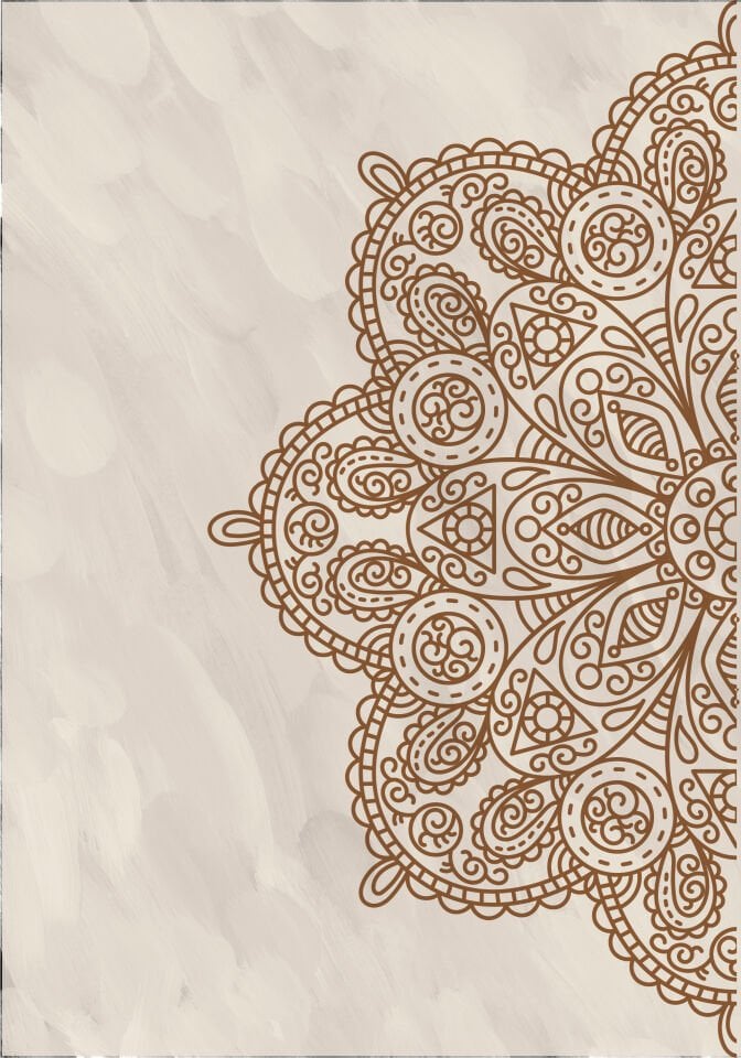 Sonsuz Harmoni Şık Modern Premium Mandala Tablo Seti 2'li Duvar Dekoru Çerçevesiz kahverengi - 35 x 50