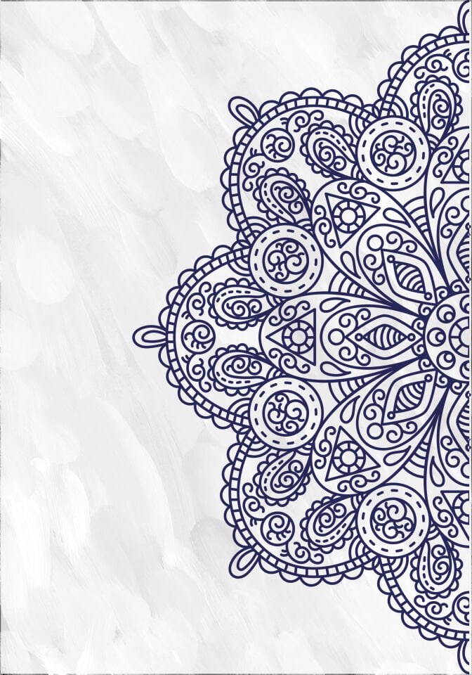 Sonsuz Harmoni Şık Modern Premium Mandala Tablo Seti 2'li Duvar Dekoru Çerçevesiz lacivert - 40 x 60