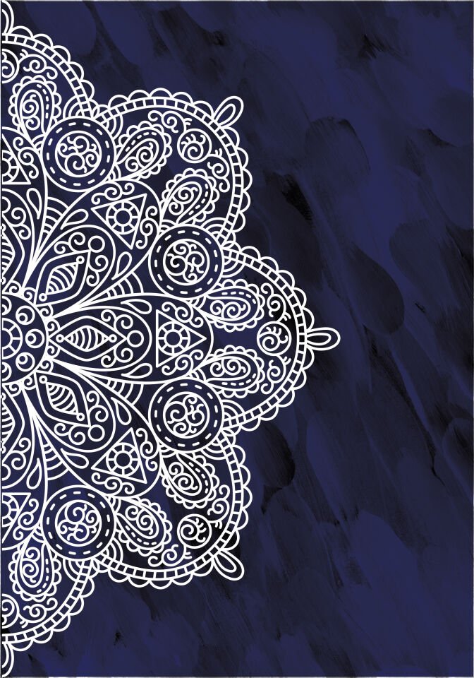 Sonsuz Harmoni Şık Modern Premium Mandala Tablo Seti 2'li Duvar Dekoru Çerçevesiz lacivert - 50 x 70
