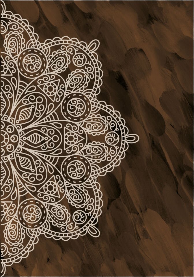 Sonsuz Harmoni Şık Modern Premium Mandala Tablo Seti 2'li Duvar Dekoru Çerçevesiz kahverengi - 50 x 70