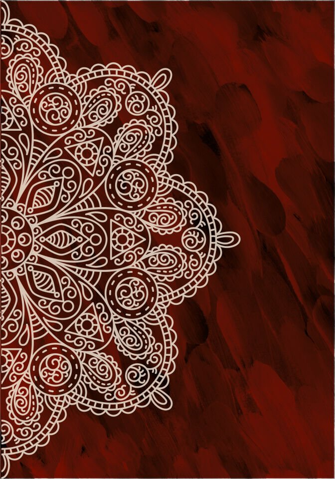 Sonsuz Harmoni Şık Modern Premium Mandala Tablo Seti 2'li Duvar Dekoru Çerçevesiz bordo - 50 x 70
