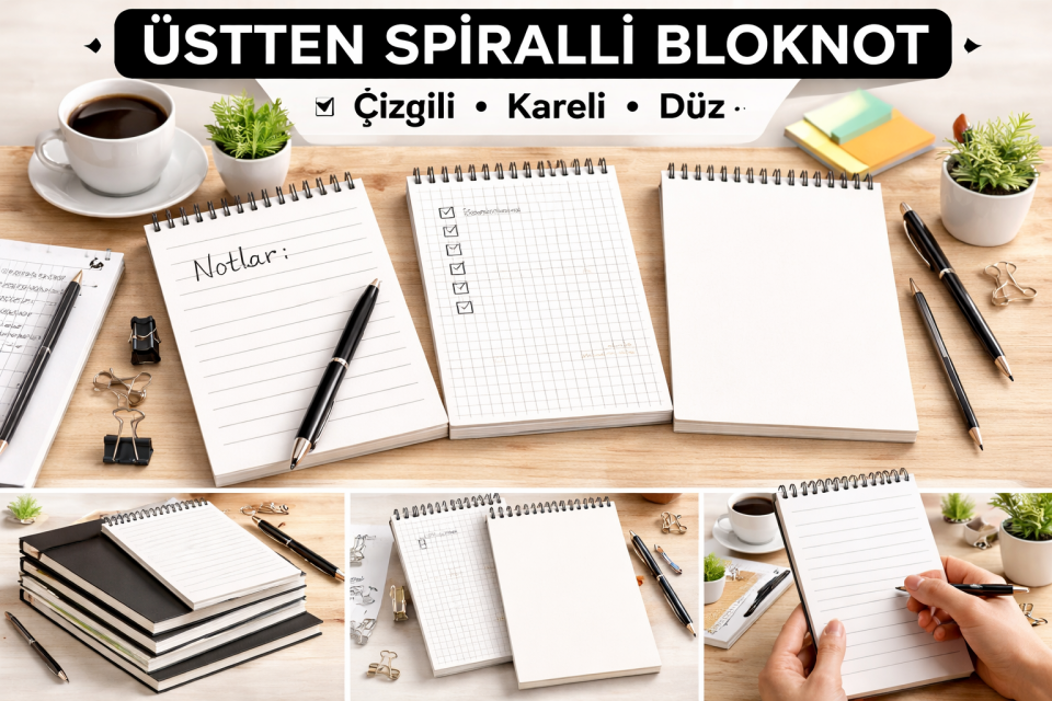 500 Adet Spiralli Bloknot – Pratik, Dayanıklı ve Şık Not Defteri
