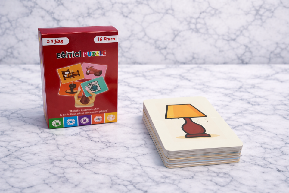 16 Parça Eşyalar Alemi | Zeka Geliştirici Eşleştirme Puzzle Eğitim Seti