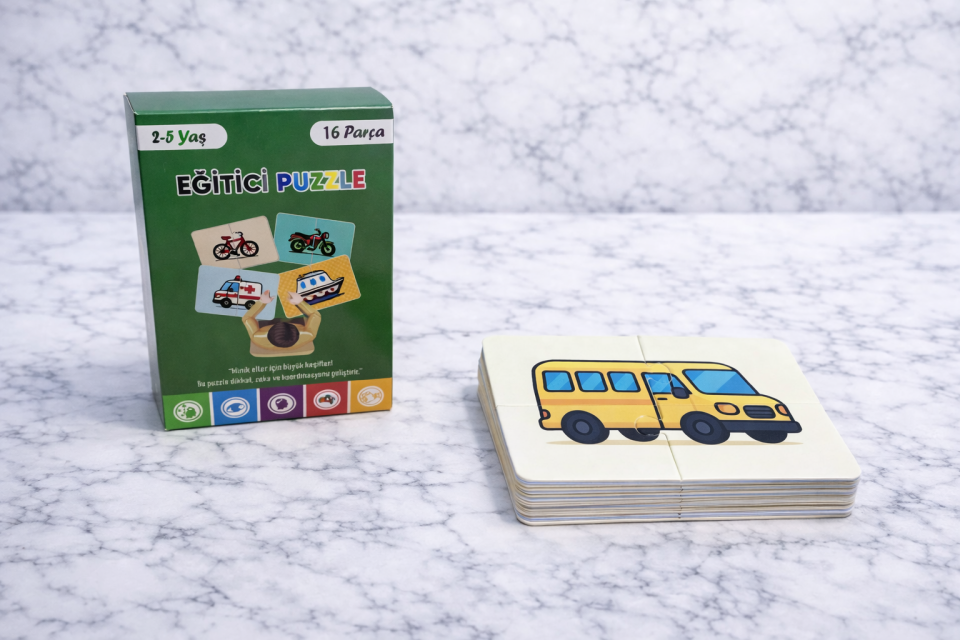 16 Parça Taşıtlar Alemi | Zeka Geliştirici Eşleştirme Puzzle Eğitim Seti