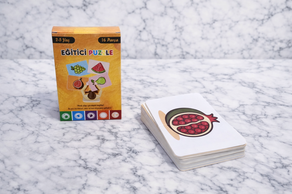 16 Parça Meyveler Alemi | Zeka Geliştirici Eşleştirme Puzzle Eğitim Seti