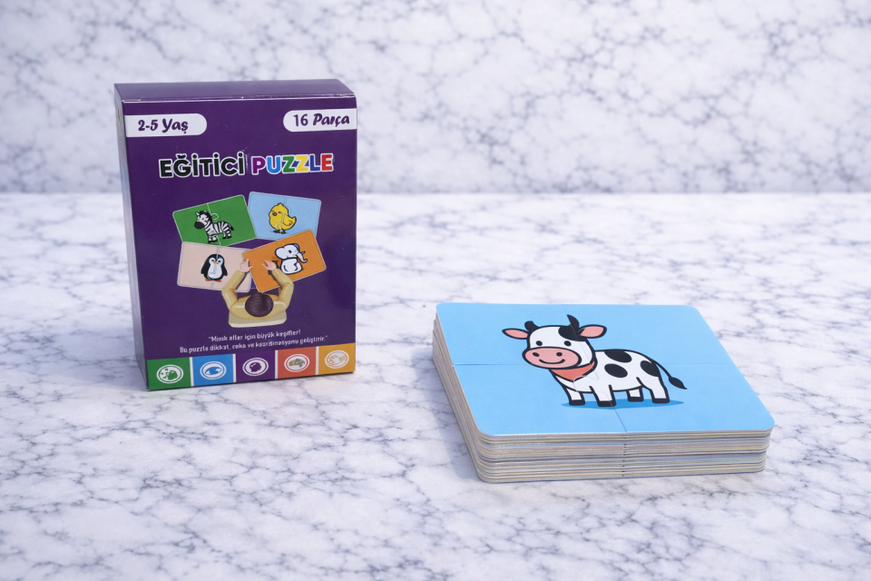 16 Parça Hayvanlar Alemi | Zeka Geliştirici Eşleştirme Puzzle Eğitim Seti