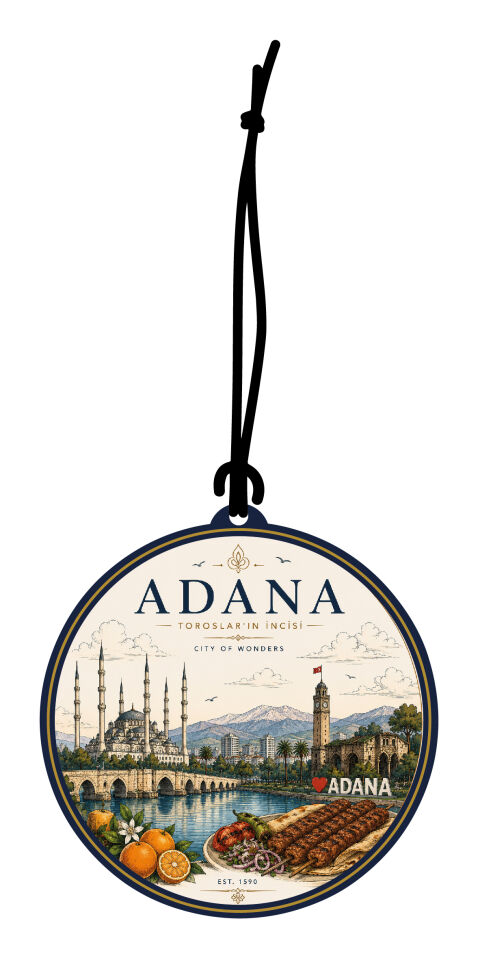 Adana Şehri Tasarımlı Oto Kokusu,Araba Kokusu,Oto Aksesuarı ve Dikiz Ayna Süsü