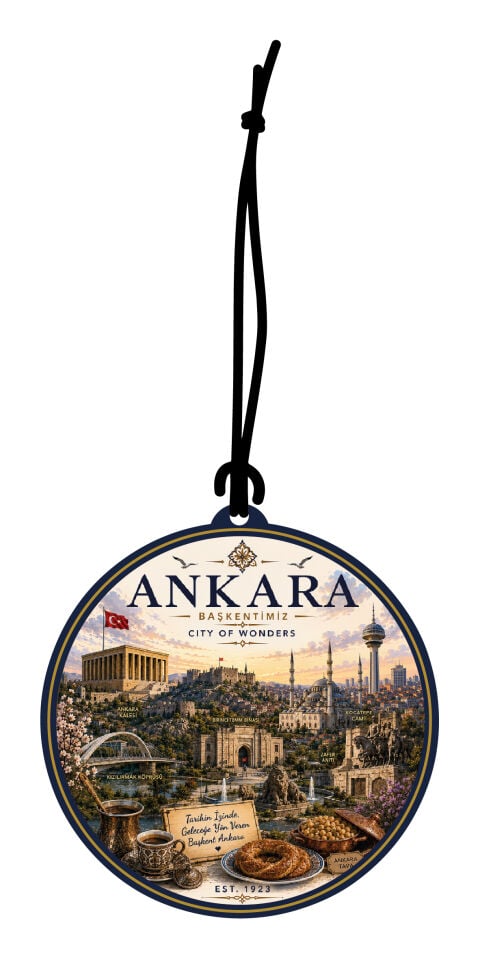 Ankara Şehri Tasarımlı Oto Kokusu,Araba Kokusu,Oto Aksesuarı ve Dikiz Ayna Süsü