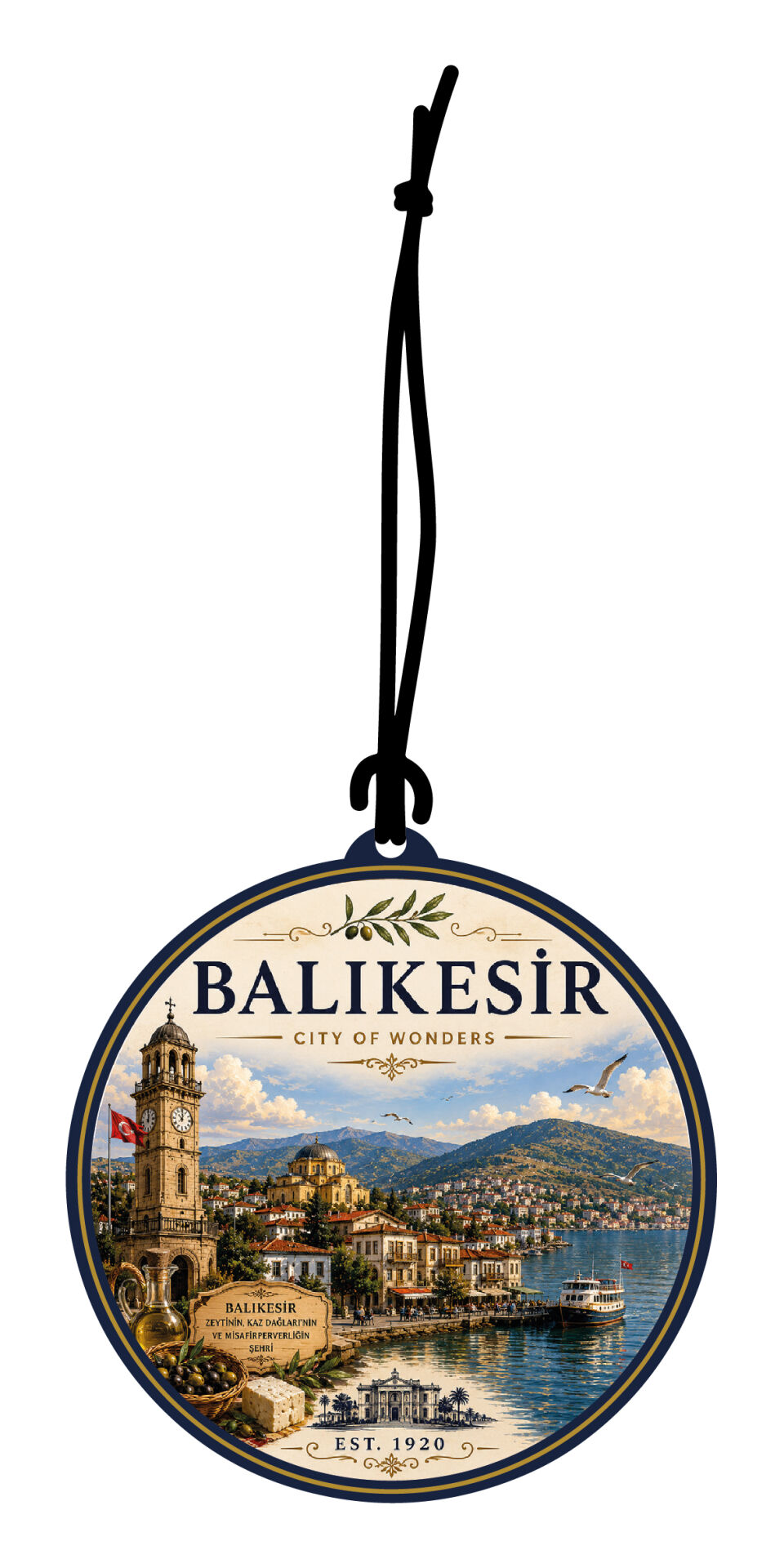 Balıkesir Şehri Tasarımlı Oto Kokusu,Araba Kokusu,Oto Aksesuarı ve Dikiz Ayna Süsü