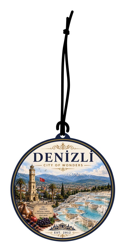 Denizli Şehri Tasarımlı Oto Kokusu,Araba Kokusu,Oto Aksesuarı ve Dikiz Ayna Süsü