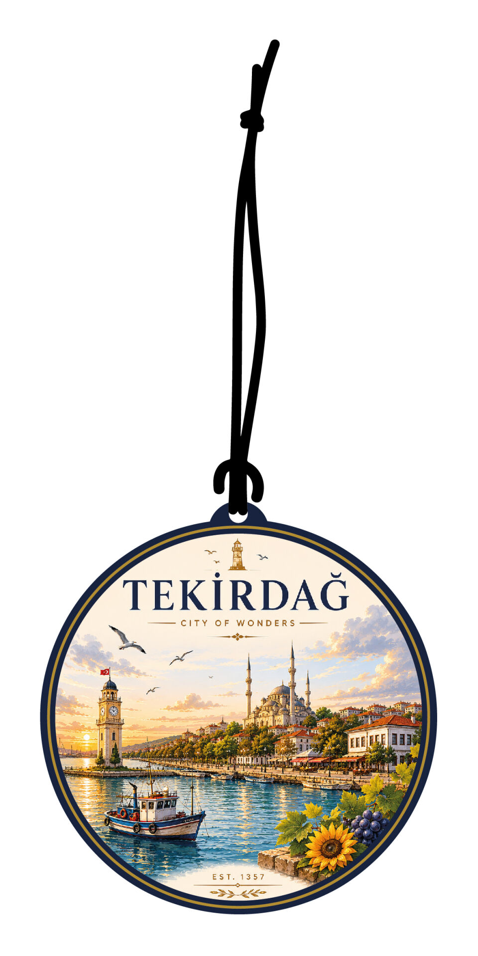Tekirdağ Şehri Tasarımlı Oto Kokusu,Araba Kokusu,Oto Aksesuarı ve Dikiz Ayna Süsü