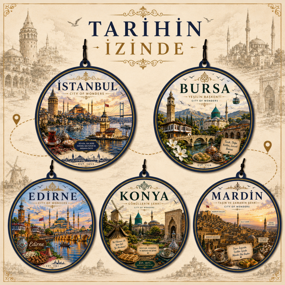 5 Adet Tarihin İzinden Tasarımlı Oto Kokusu,Araba Kokusu,Oto Aksesuarı ve Dikiz Ayna Süsü