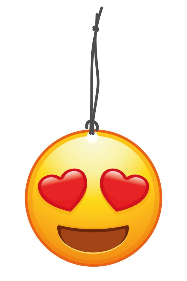 ByMeyla Kalp Gözlü Emoji Görselli Dekoratif Oto Kokusu ve Aksesuar Seti