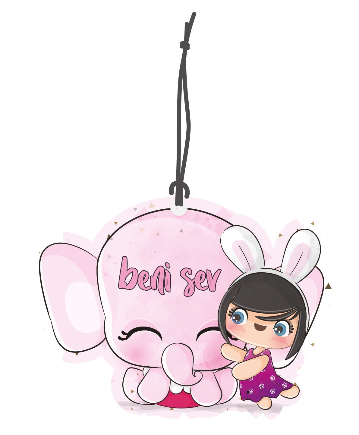 ByMeyla Beni Sev Görselli Dekoratif Oto Kokusu ve Aksesuar Seti