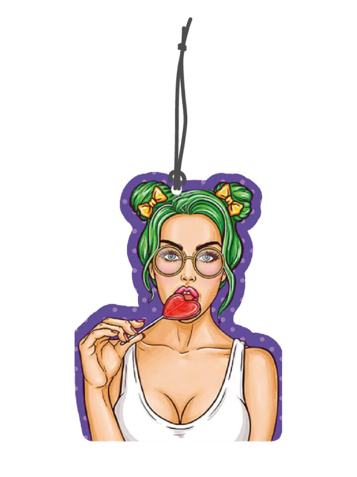 ByMeyla Lolipoplu Kız Görselli Dekoratif Oto Kokusu ve Aksesuar Seti