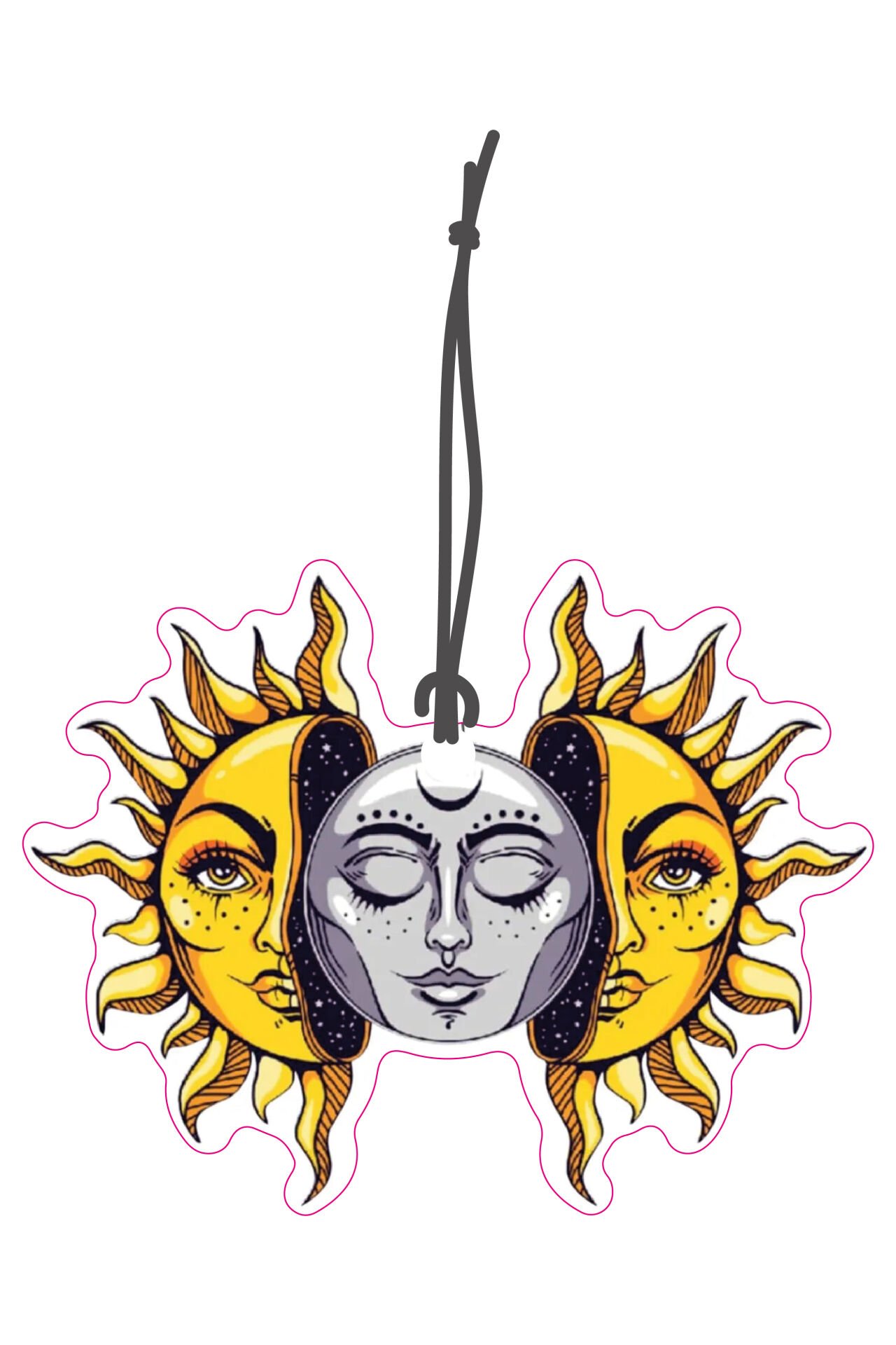 ByMeyla Ay ve Güneş Görselli Dekoratif Oto Kokusu ve Aksesuar Seti