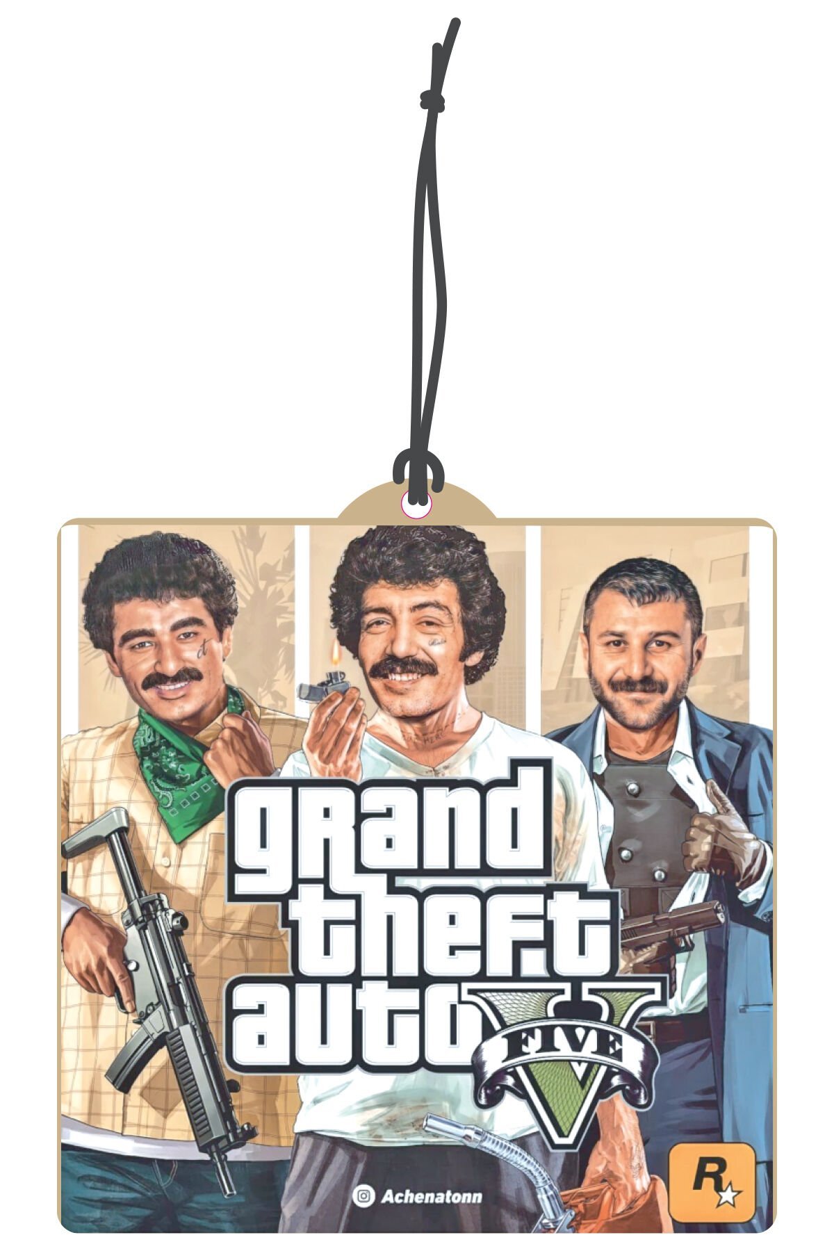 ByMeyla GTA MÜSLÜM AZER İBO  Görselli Dekoratif Oto Kokusu ve Aksesuar Seti