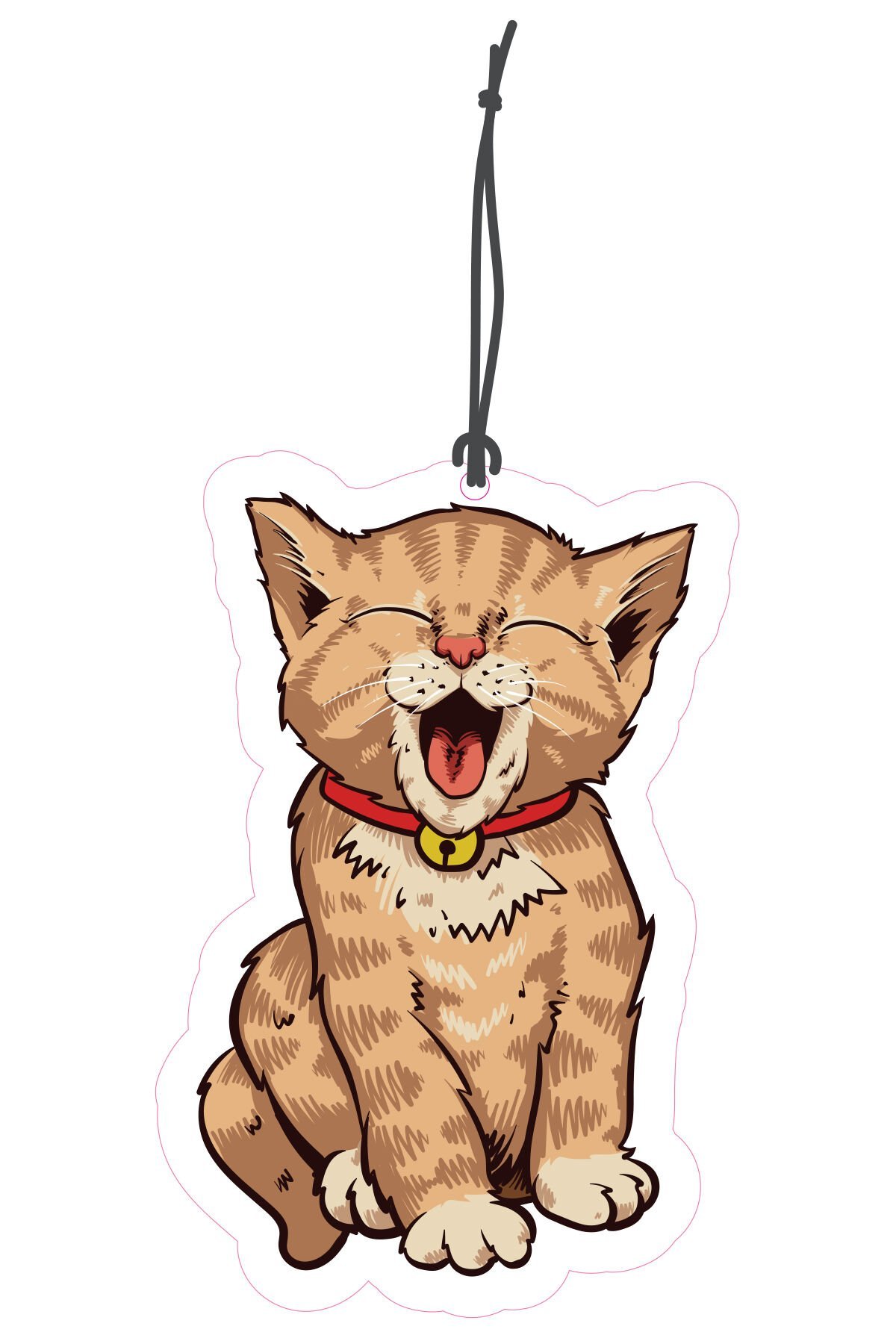 ByMeyla Gülen Kedi Görselli Dekoratif Oto Kokusu ve Aksesuar Seti